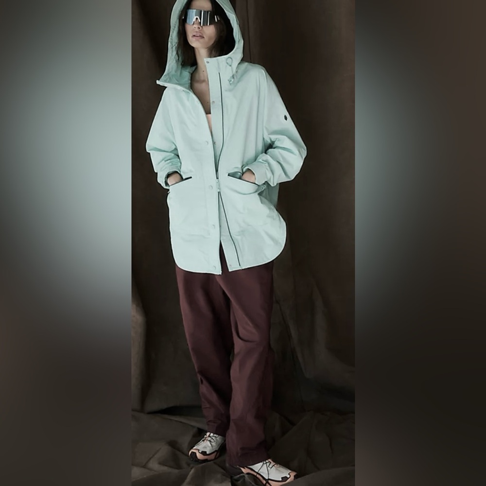 🆕 Free People Singing in the Rain packable jacket in mint green - size large